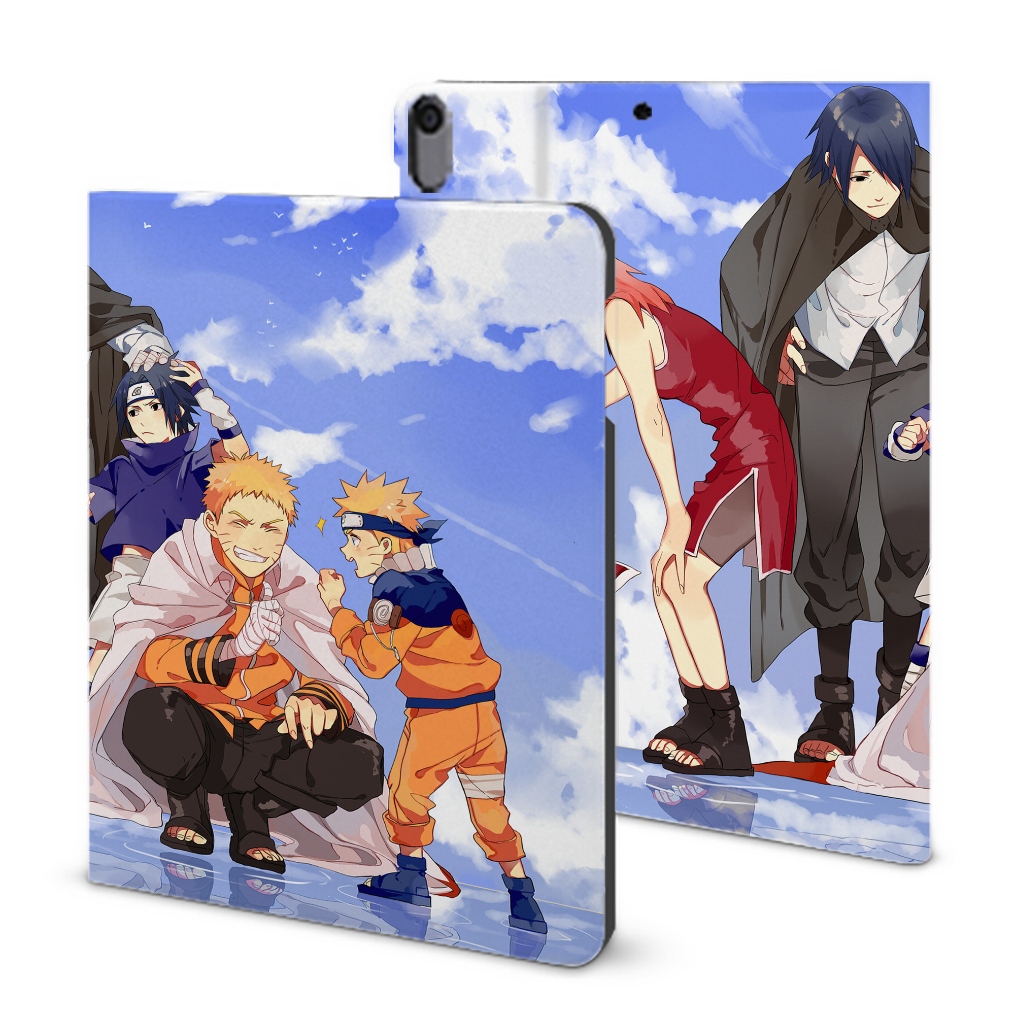 （画像用） NARUTO -ナルト- NARUTO -ナルト- 疾風伝 IPad ケース ブック型 PUレザー TPU 耐衝撃 軽量 薄型 ペン収納なし 全面保護 IPad 各モデル対応